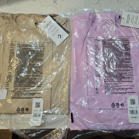 NEW Men's Converse Cotton T-Shirt LOT OF 2 SIZE XXL ALL NEW OFFICIAL - Picture 1 of 8